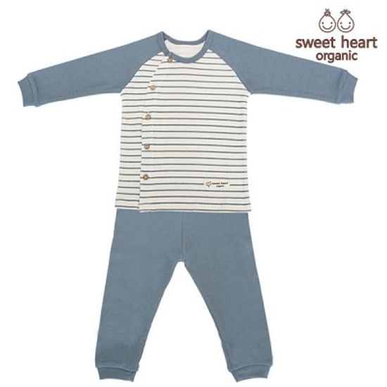 [0개월-18개월용]오가닉 블루 상하복