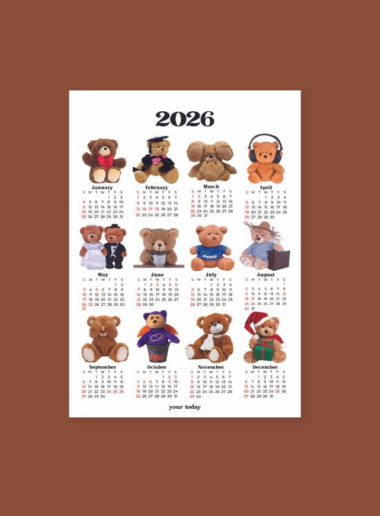 2026 귀여운 테디베어 달력