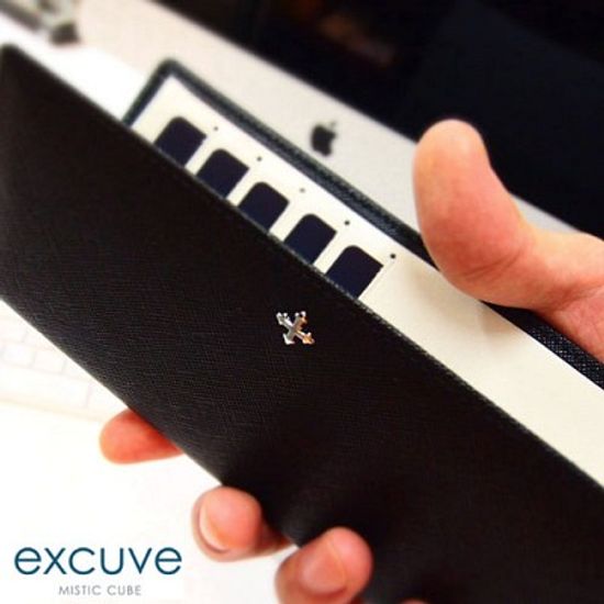 ★[excuve] Lx2 X-SLIM Wallet 이니셜 천연가죽 슬림 장지갑