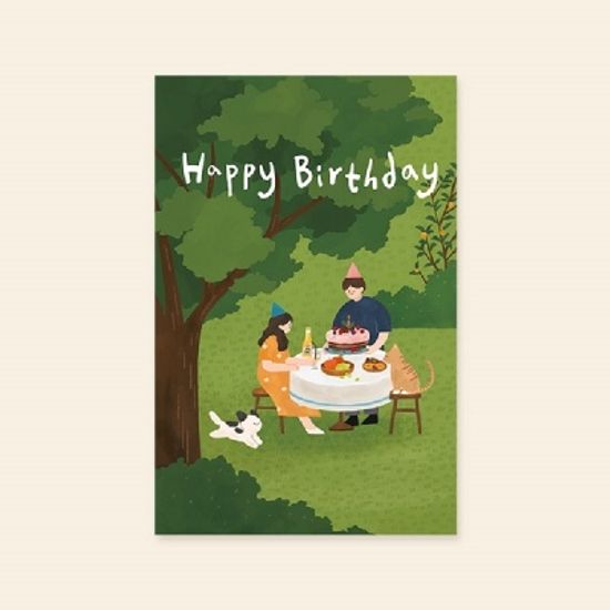 생일카드 Happy birthday ( 연인 ) 캘리그라피 카드