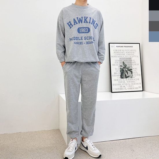 GQQ M781_M880 남자호킨스맨투맨조거세트(WA357AD)