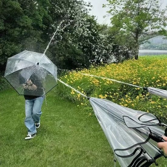 투명 우산 물총 방패 수동 펌프 스틱 워터건 워터밤