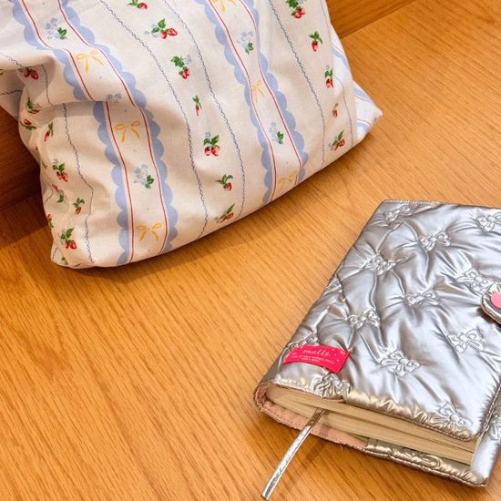 [북커버] 실버 리보니 패브릭 커버