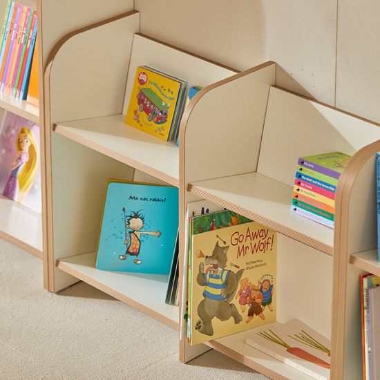 그루인 베벨 어린이 전면 더블책장 2단