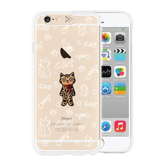 [SG DESIGN] iPhone6/6S SG Lighting Clear Hand-made Case - Clear Standing Cat