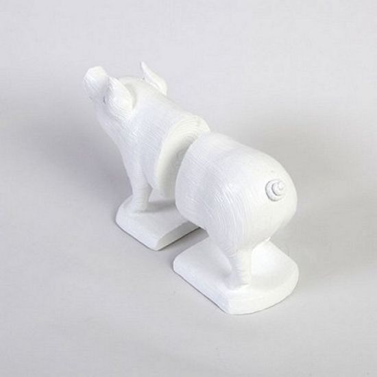 돼지 디자인 인테리어 데코  북엔드 세트-화이트색상