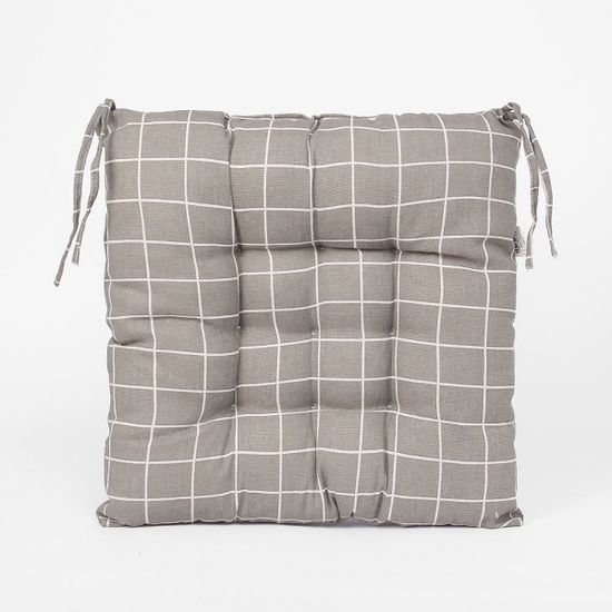 리빙홈 사각 쿠션방석(그레이체크) 폭신한 학생방석