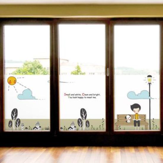 ih925-책읽는소년과강아지_불투명유리시트