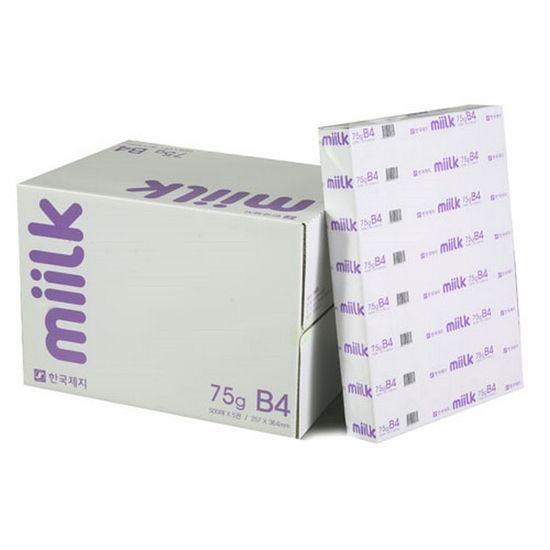 복사용지 밀크 B4/75g/500매X5권 257x364mm