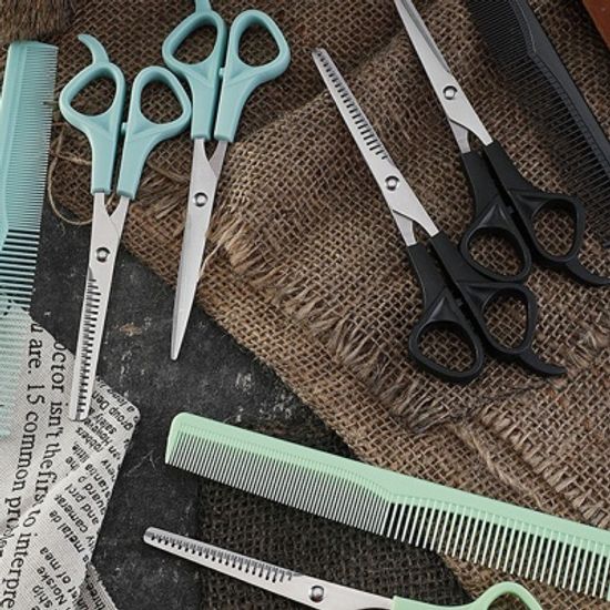 강아지 애견 미용기구 셀프미용 숱 가위 빗 3종 세트