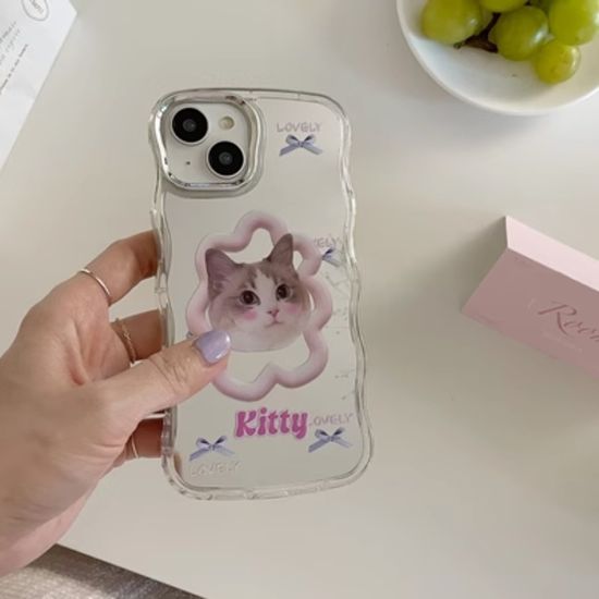 아이폰 14 13 12 리얼 고양이 미러 실리콘 케이스