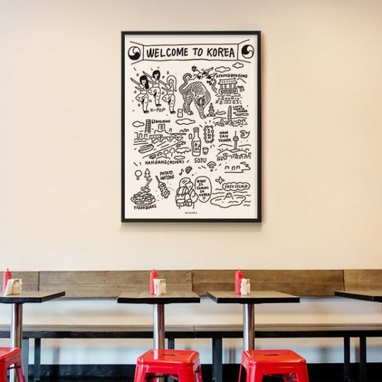 웰컴 투 코리아 M 디자인 포스터 한국 여행