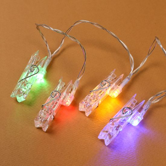 [도토로]10구  LED 클립 집게 전구(1.5M) (컬러)