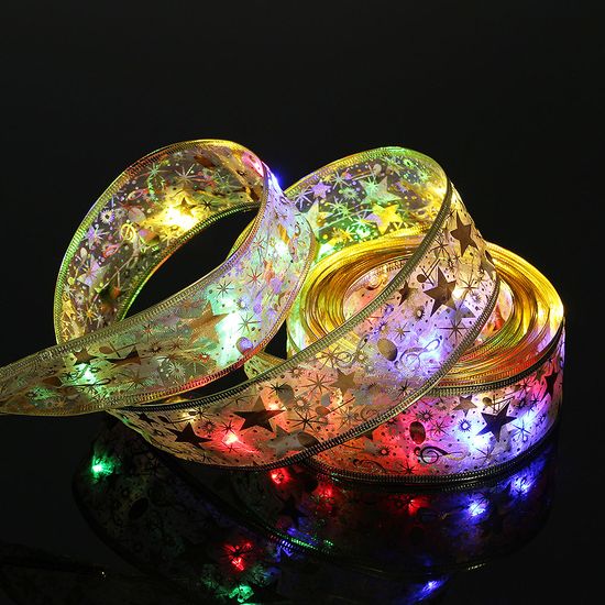 [도토로] LED 골드 리본 트리 전구 컬러 트리탑 와이