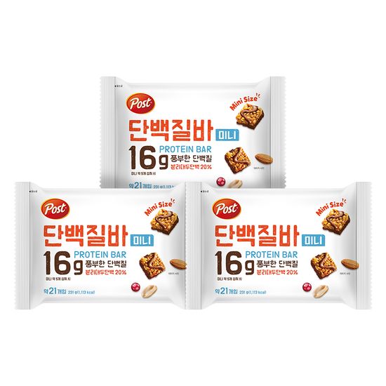 포스트 단백질바 미니 231g 3개