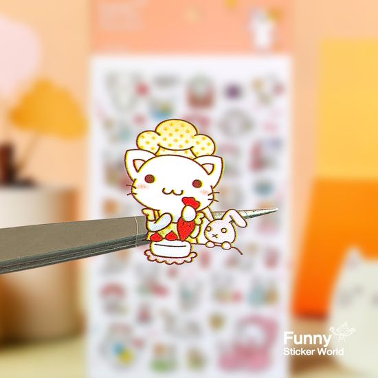 퍼니스티커 C535P 작은 고양이 PVC 다이어리데코