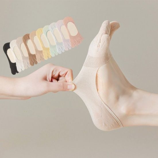 통기성 좋은 무지 메쉬 발가락 양말 요가 필라테스
