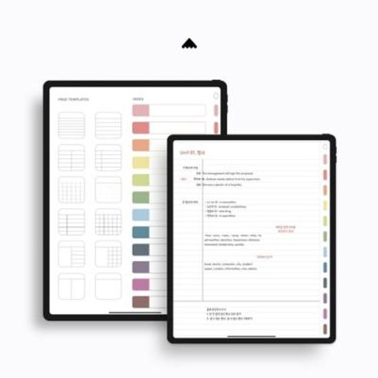 12탭 인덱스노트북 컬러풀스프링 세로형 하이퍼링크