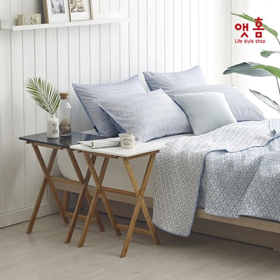 앳홈 원목 컬러 접이식 테이블 2Colors