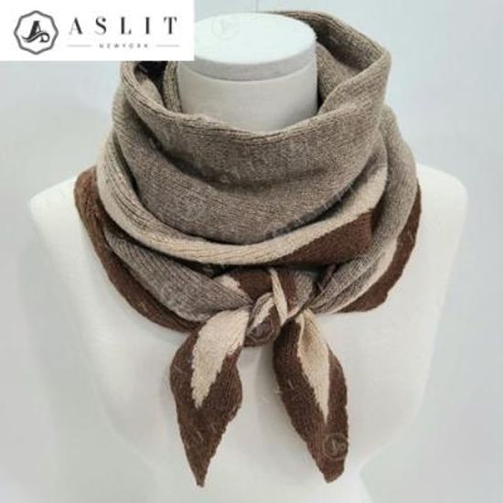 [애슬릿]컬러 배색 마름모 니트 목도리 머플러