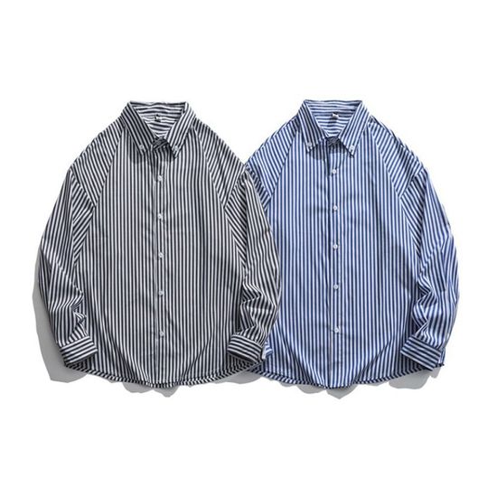 살리바 남자 스트라이프 셔츠 500384(WE43D89)