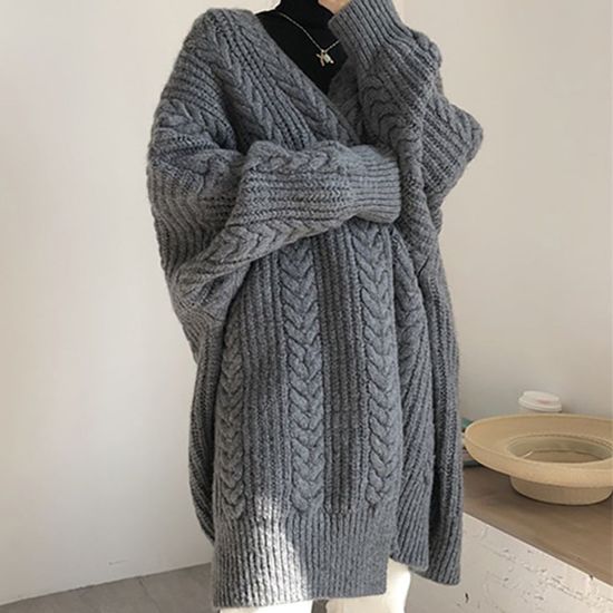 2컬러 꽈배기 롱 가디건 DS-LK506(W9CA158)