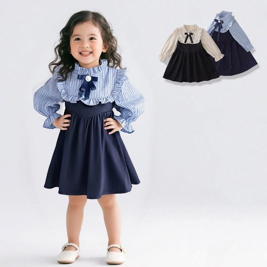 벨라리본 블라우스 여아동 원피스 205995