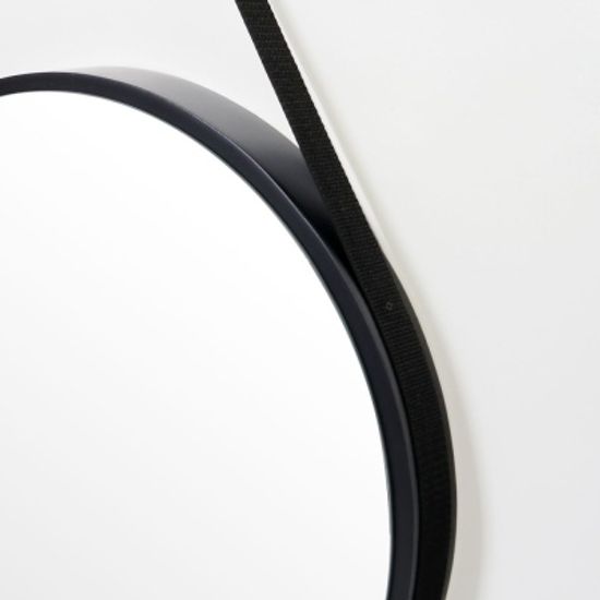 우드 카운티 스트링 원형 모던 벽거울 420-블랙