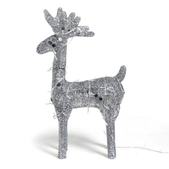 LED반짝이 실버 크리스마스 대형 사슴장식(70cm)