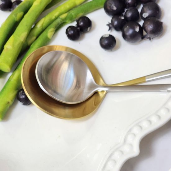 투톤 골드 서빙 스푼 국내산