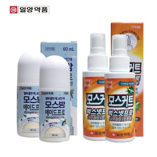 일양약품 모기물린데 모스밤60mlX2+모스커트50mlX2개
