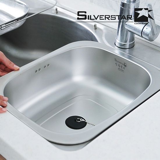 실버스타 살림살이 스텐레스 설거지통 배수형