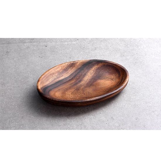 아카시아 원목 플레이트 타원접시/소/S(WBA46F6)