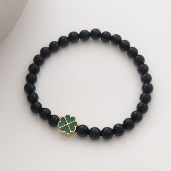 [선물포장] 럭키 클로버 오닉스 팔찌(2컬러)