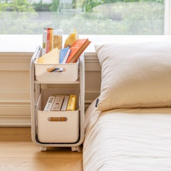 이동식 미니 다용도 2단 트롤리