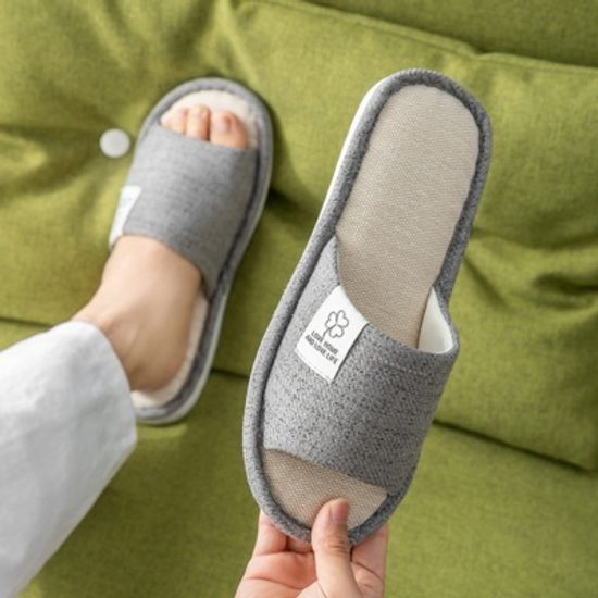 린넨 오픈토 실내 슬리퍼(260~265mm) 미끄럼방지