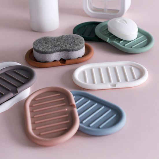 커즈 타원 실리콘 수세미 받침대 비누 받침 7color 1p