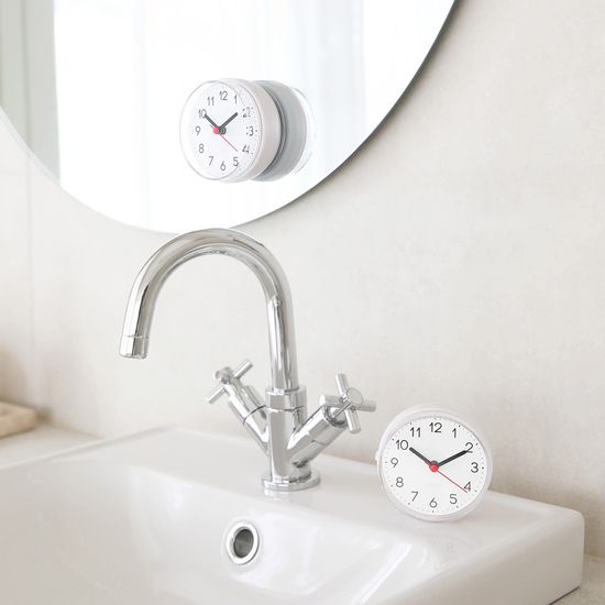 [무아스] 2WAY 무소음 욕실 방수시계 주방시계