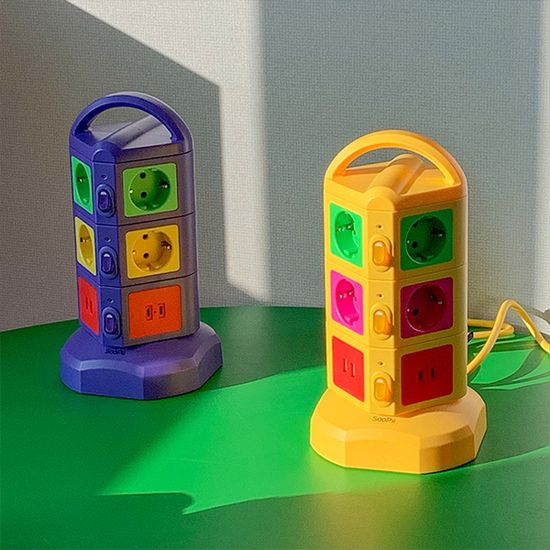 수피 비비드 컬러 디자인 멀티탭 