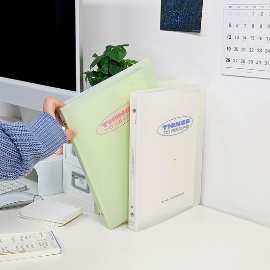 마넷 RECODE 26공 바인더 / 크림블루 속지