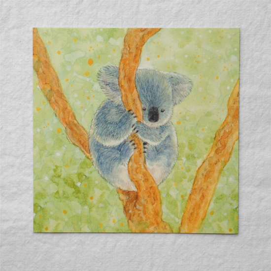 [수채 동물 카드] 코알라 ‘완벽한 낮잠 장소’