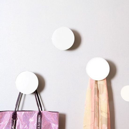 2개 세트 화이트 도트 월데코 훅140