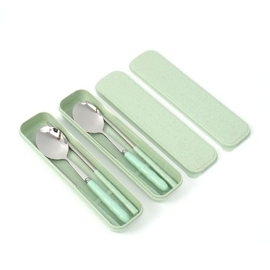 심플라인 휴대용 수저 2세트(그린) 개인숟가락세트