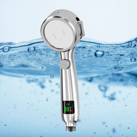 홈앤바쓰 온도 샤워기헤드 절수 욕실청소 LED 샤워기