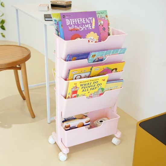 국내생산 마벨슬림 북트롤리 5단 이동식 틈새 책꽂이