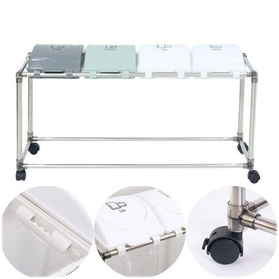 색상혼합 미니 분리수거 4구 (스티커 포함)(WDD2E84)