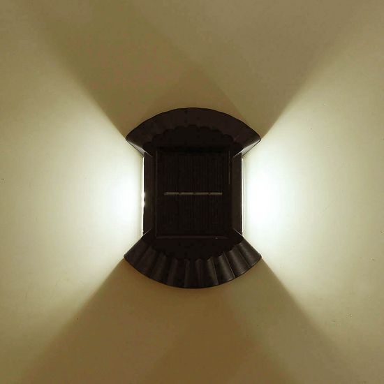 [솔라가든] LED 물결 태양광 벽부등 4p세트(웜색)