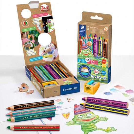 [스테들러] 노리스 주니어 듀오 색연필 6색 세트