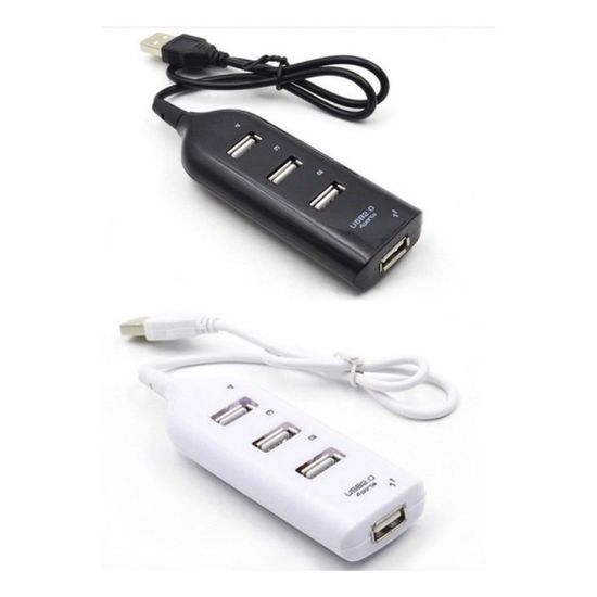 USB 2.0 허브 4포트 무전원 멀티탭 55cm 블랙 화이트[
