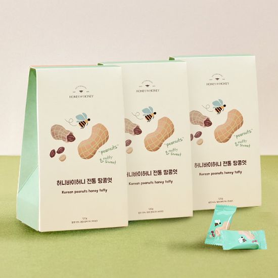 인공첨가물 무첨가 벌꿀 전통 땅콩엿 120gx3개